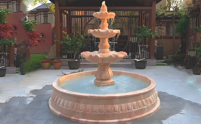 大理石層層噴泉——水韻天成，演繹自然與藝術(shù)的交響曲