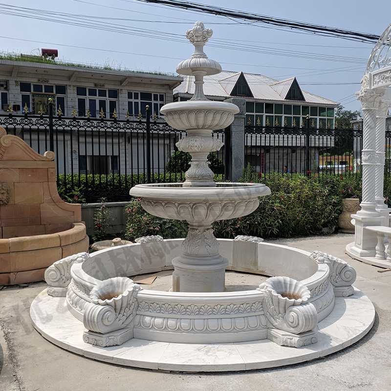 景觀噴泉定制，園林石雕噴泉，大理石噴泉