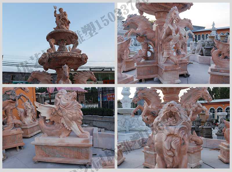 大理石景觀噴泉，石雕噴泉廠家，歐式人物動物噴泉
