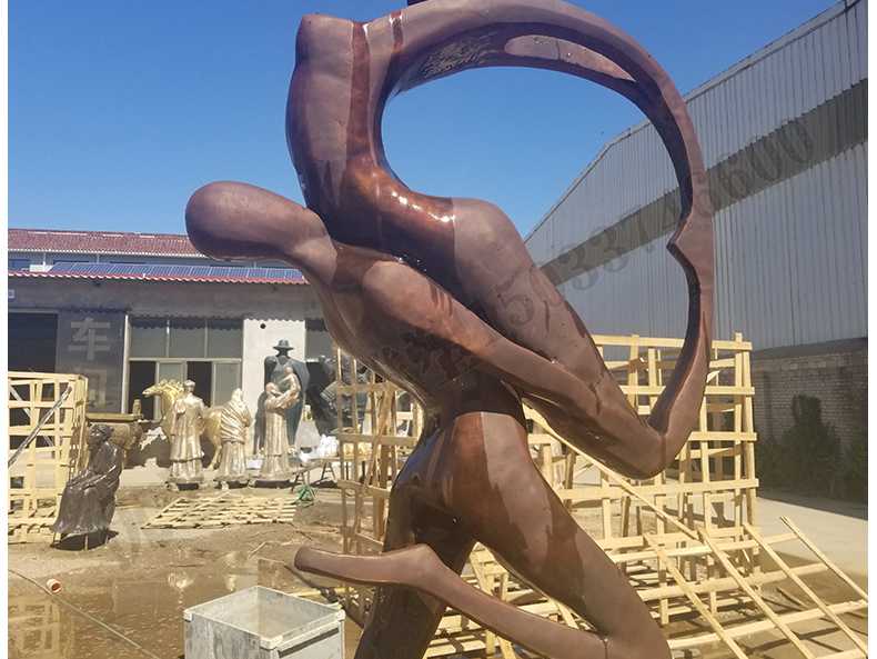 銅舞蹈人物雕塑，跳舞人物銅雕塑，純銅抽象雕塑