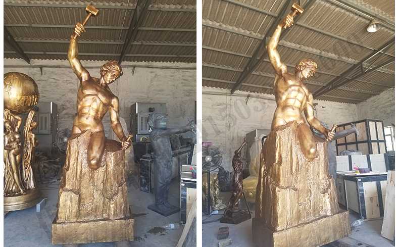 雕刻自我人物雕塑，銅雕刻自我，自我雕刻純銅雕塑