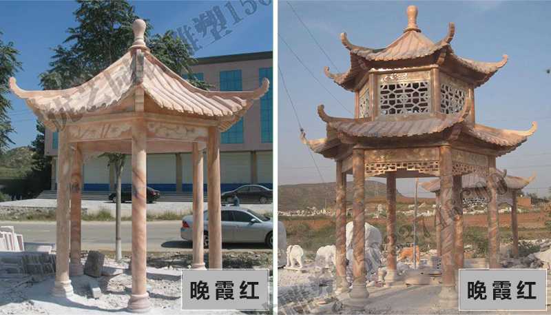 中式大理石涼亭，石雕涼亭廠家，石雕景觀涼亭定制