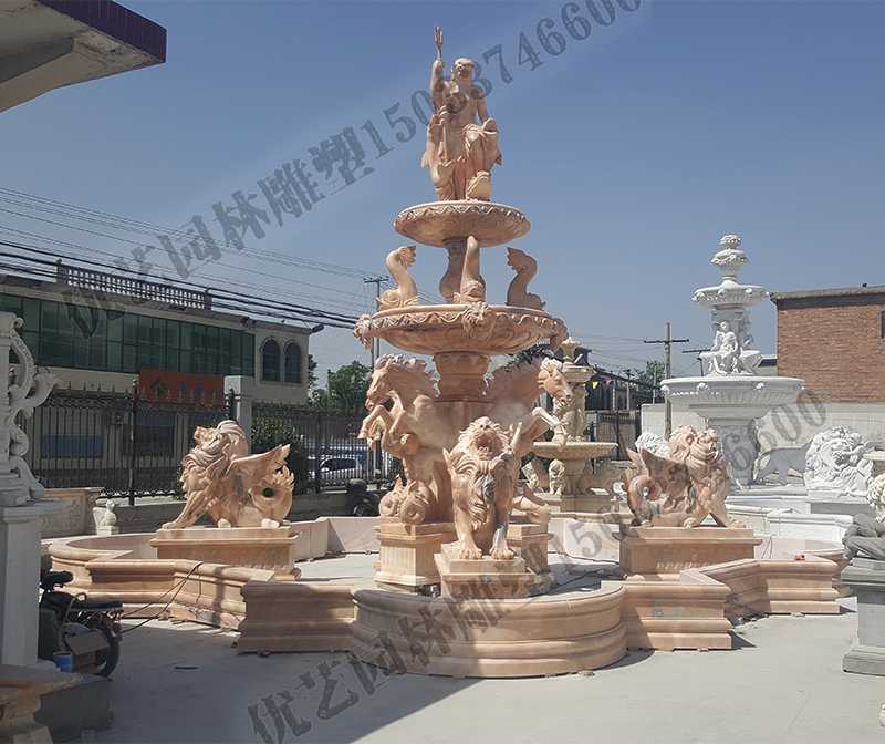 大理石景觀噴泉，歐式大型噴泉，石雕噴泉廠家