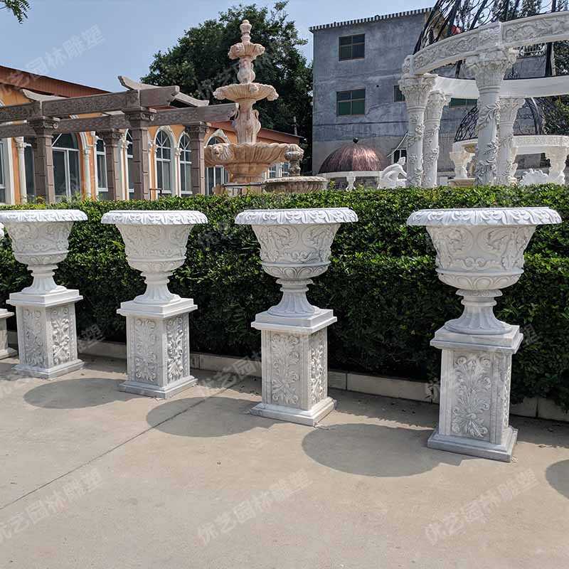 石材景觀花盆，花園景觀花缽