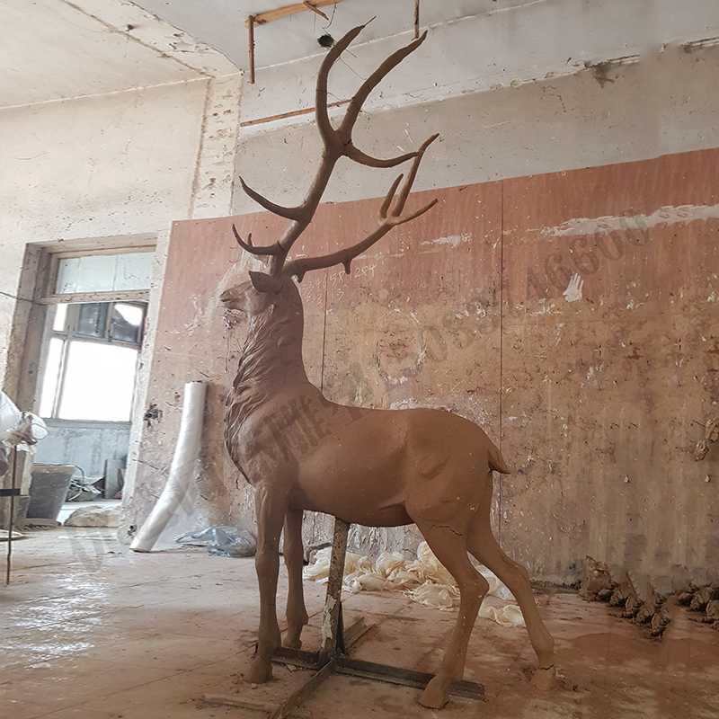 銅鹿模型，銅麋鹿雕塑，麋鹿模型，銅麋鹿泥模3.jpg