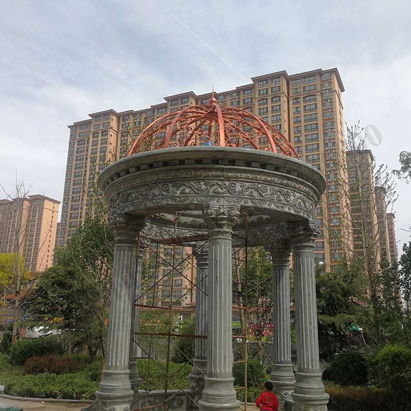 公園小區(qū)亭子，大理石涼亭安裝